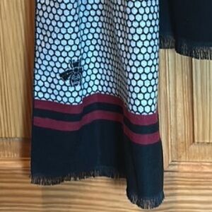 Elegant Black and White Patterned Men's Scarf